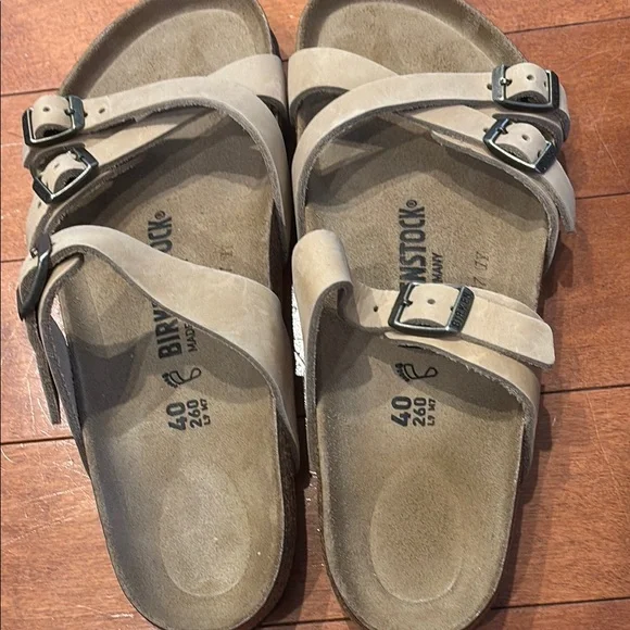 Birkenstock Women's Franca Beige Double Strap Sandals - Picture 5 of 9